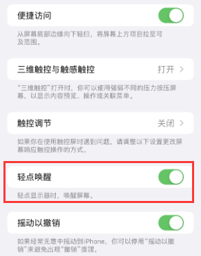 新巴尔虎右苹果授权维修站分享iPhone轻点无法唤醒怎么办 